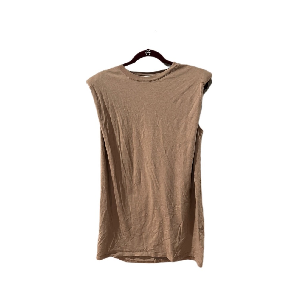 Babaton by Aritzia Shoulder Pad Light Brown Nude Mini Dress